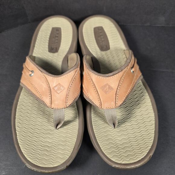SPERRY Top-Sider Mens Outter Banks STS17567  Sandals TanFlip Flops NWT im Box main image 10
